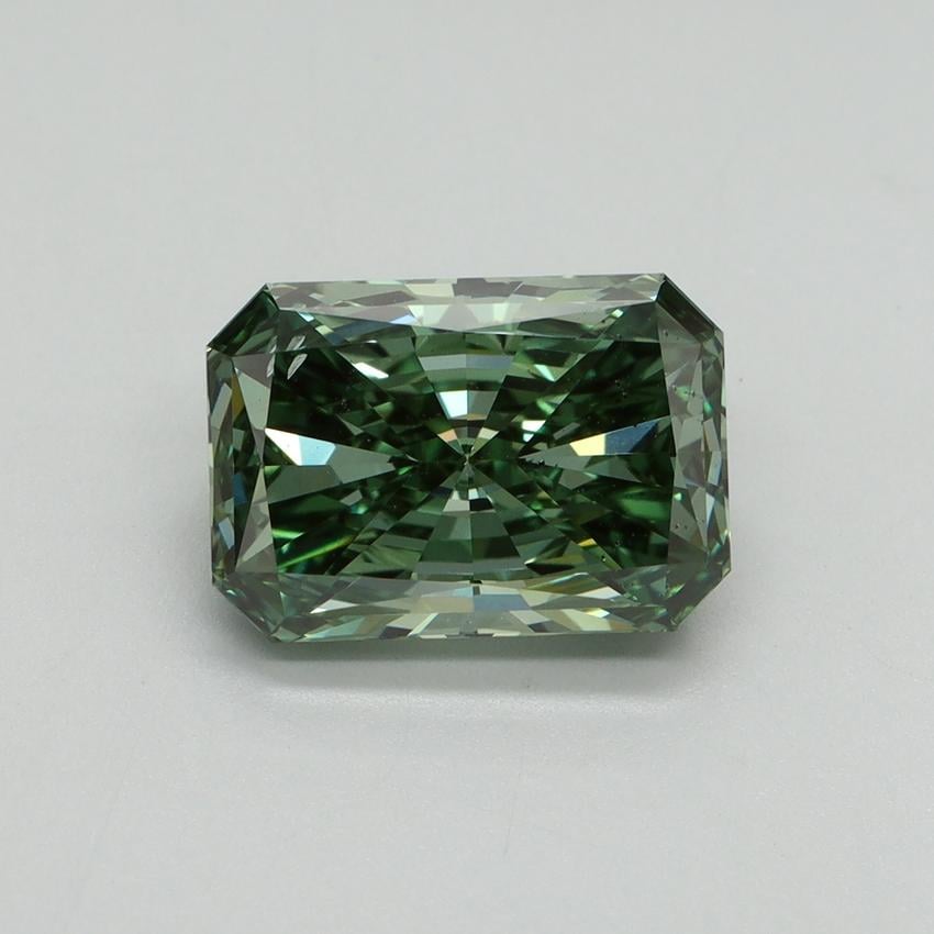 3.00 Ct. Fancy Vivid Pacific Green Radiant Lab Grown Diamond