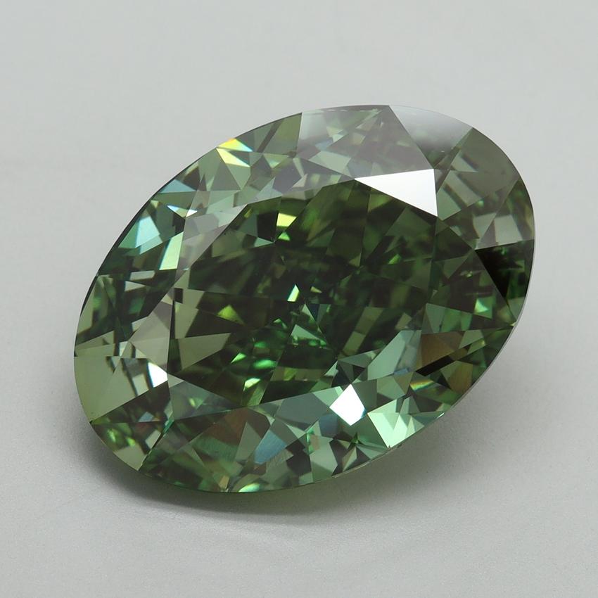 10.22 Ct. Fancy Vivid Green Oval Lab Grown Diamond