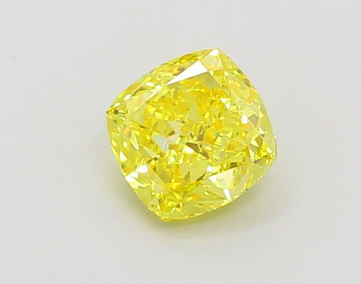 1.07 Ct. Fancy Vivid Yellow Cushion Lab Grown Diamond
