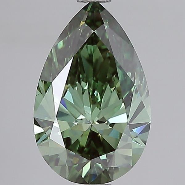 2.00 Ct. Fancy Vivid Green Pear Lab Grown Diamond