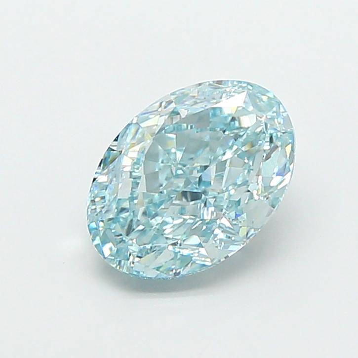 2.90 Ct. Fancy Vivid Greenish Blue Oval Lab Grown Diamond