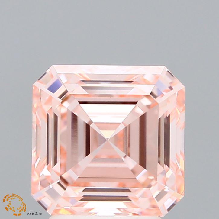 3.03 Ct. Fancy Intense Pink Asscher Lab Grown Diamond
