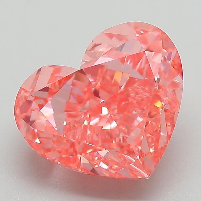 4.07 Ct. Fancy Vivid Pink Heart Lab Grown Diamond