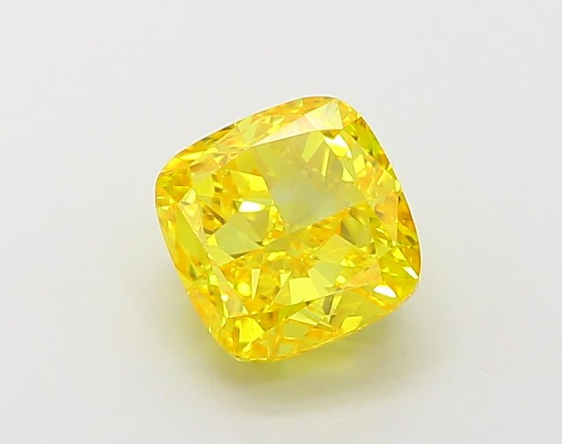 2.02 Ct. Fancy Vivid Yellow Cushion Lab Grown Diamond