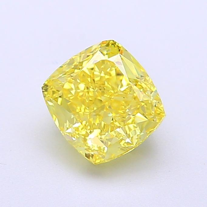 1.47 Ct. Fancy Vivid Yellow Cushion Lab Grown Diamond