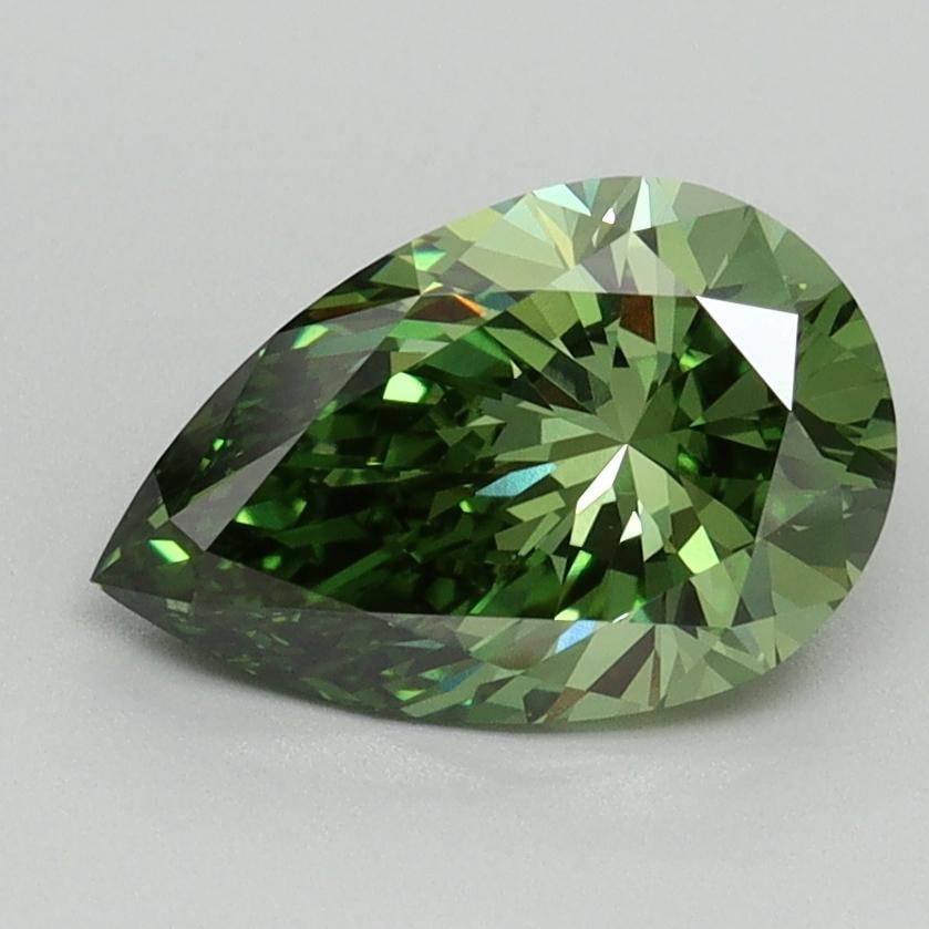 1.62 Ct. Fancy Vivid Green Pear Lab Grown Diamond