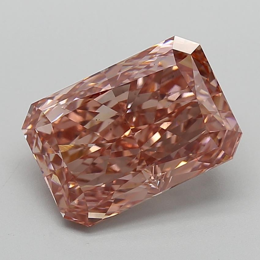 6.06 Ct. Fancy Vivid  Pink Radiant Lab Grown Diamond
