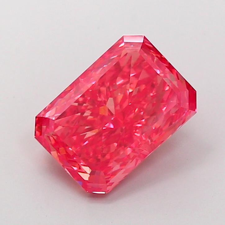 4.08 Ct. Fancy Vivid Pink Radiant Lab Grown Diamond