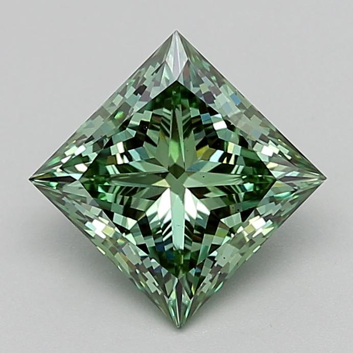 2.90 Ct. Fancy Vivid  Green Princess Lab Grown Diamond