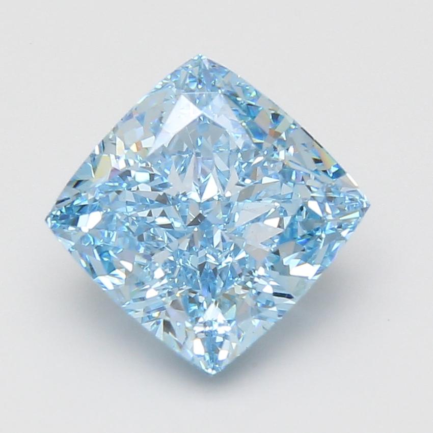 5.10 Ct. Fancy Vivid Blue Cushion Lab Grown Diamond