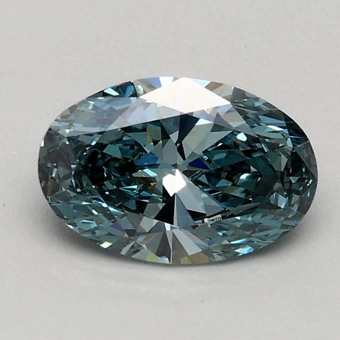 0.53 Ct. Fancy Vivid Green Blue Oval Lab Grown Diamond