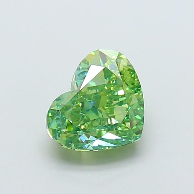 1.33 Ct. Fancy Vivid Green Heart Lab Grown Diamond