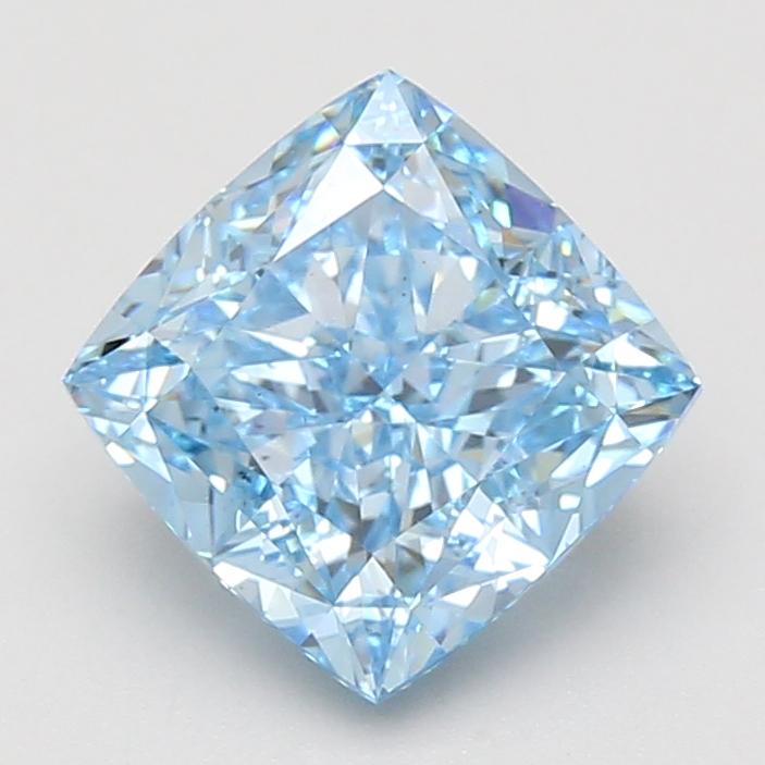3.10 Ct. Fancy Vivid Blue Cushion Lab Grown Diamond