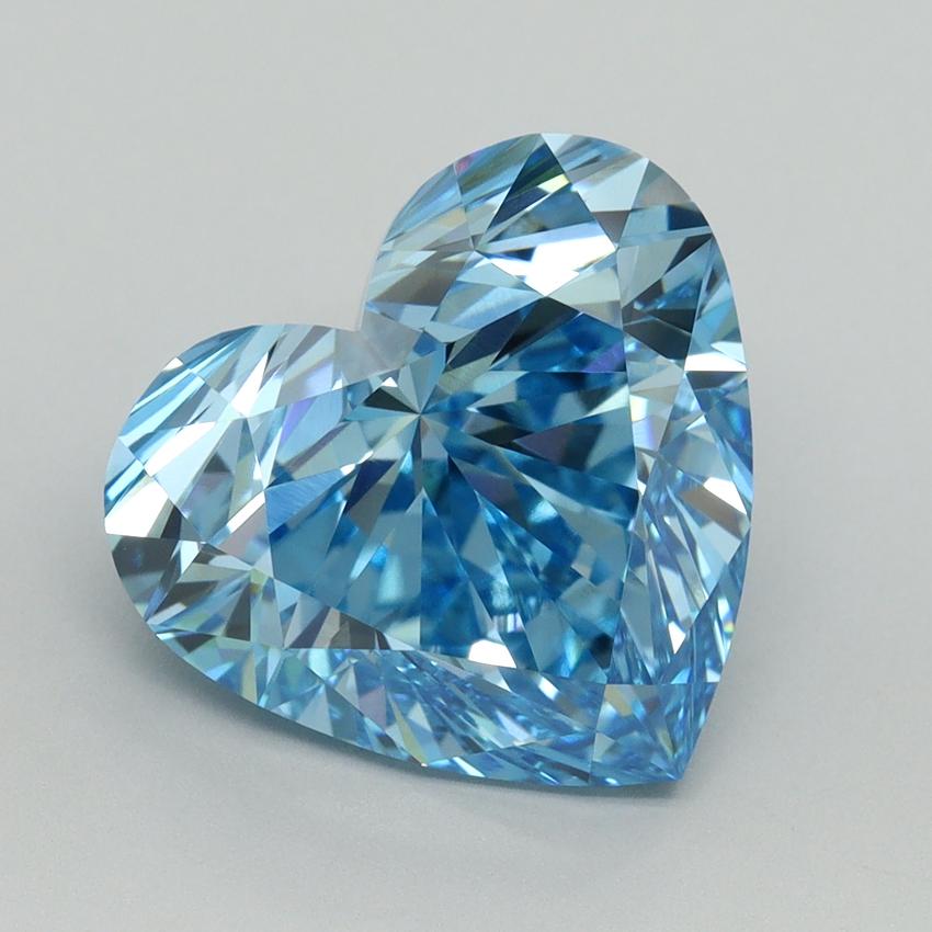 6.14 Ct. Fancy Vivid Blue Heart Lab Grown Diamond