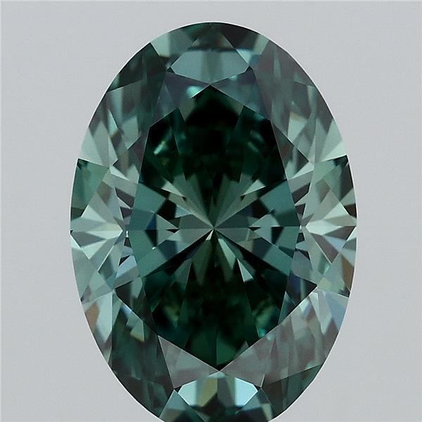 2.86 Ct. Fancy Vivid  Green Oval Lab Grown Diamond