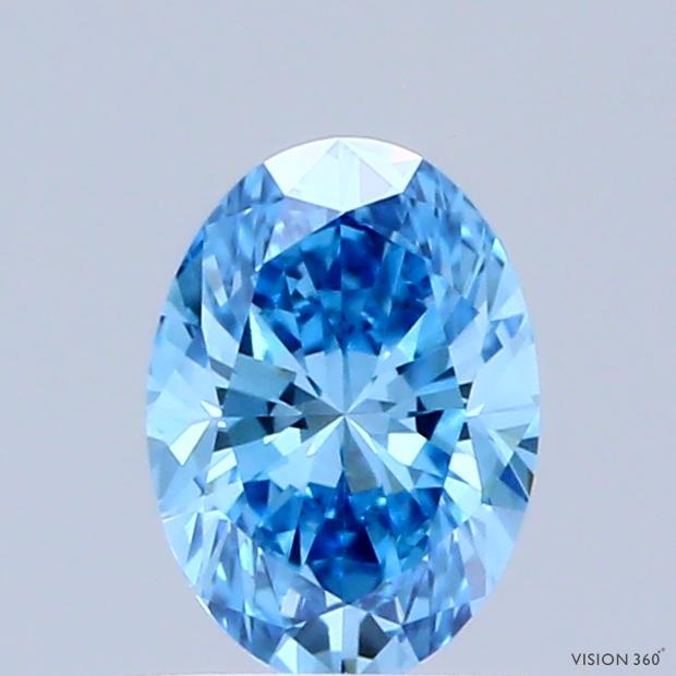 0.47 Ct. Fancy Vivid  Blue Oval Lab Grown Diamond