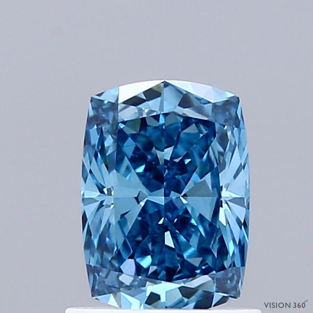 1.05 Ct. Fancy Vivid  Blue Cushion Lab Grown Diamond