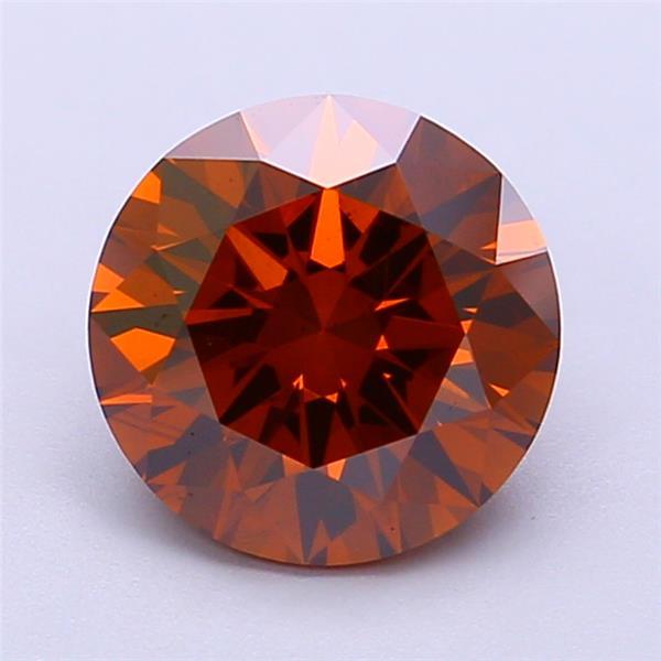 2.15 Ct. Fancy Vivid Brownish Orange Round Lab Grown Diamond