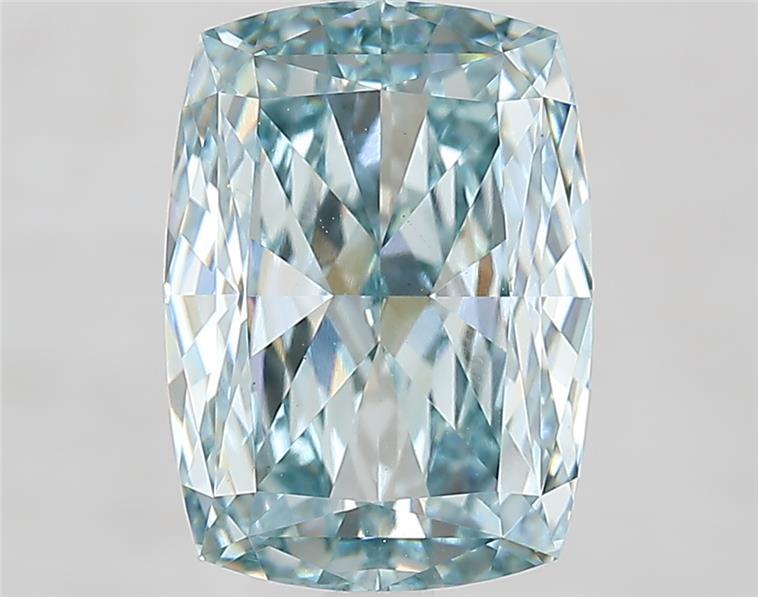 5.05 Ct. Fancy Intense Bluish Green Cushion Lab Grown Diamond
