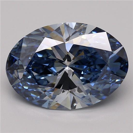 6.08 Ct. Fancy Vivid Blue Oval Lab Grown Diamond
