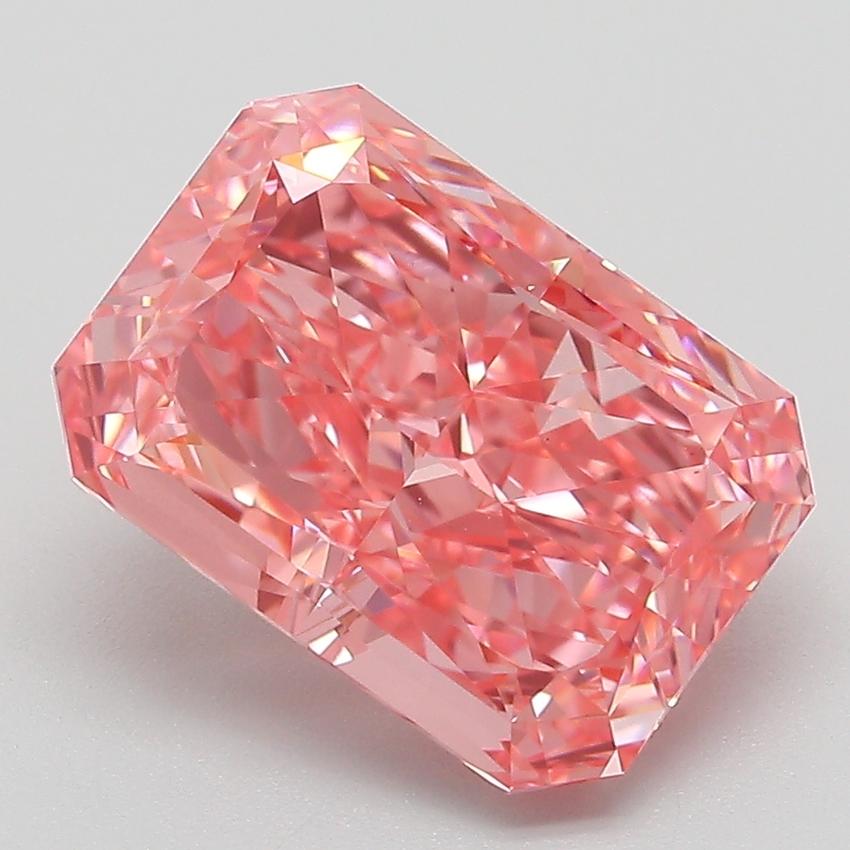 4.23 Ct. Fancy Vivid Pink Radiant Lab Grown Diamond