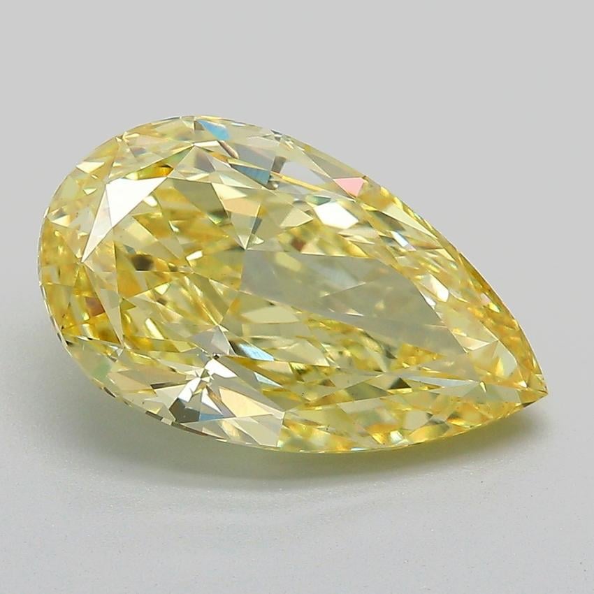 4.12 Ct. Fancy Vivid Yellow Pear Lab Grown Diamond