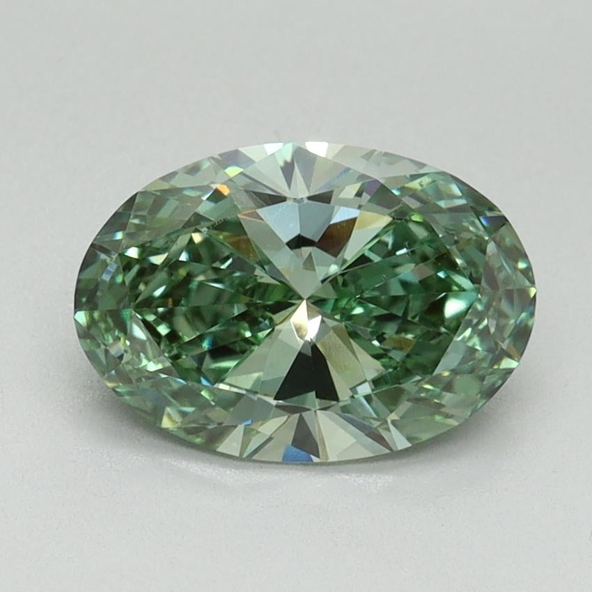 1.58 Ct. Fancy Vivid Pacific Green Oval Lab Grown Diamond