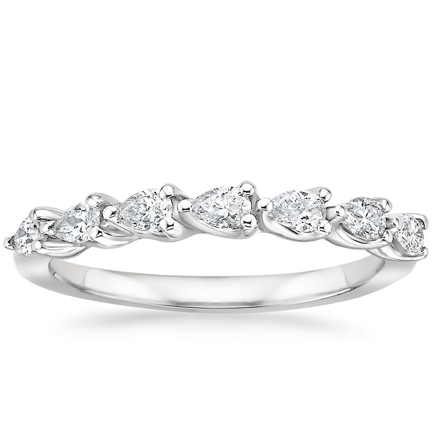 best wedding band for pear shaped engagement ring