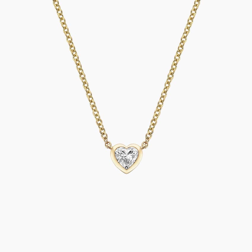 Heart Lab Diamond Bezel Solitaire Pendant