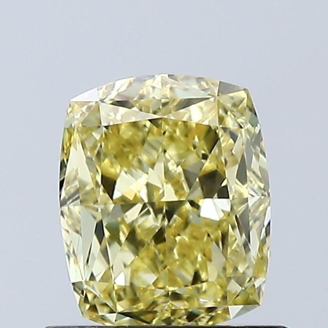 1.02 Ct. Fancy Vivid Yellow Cushion Lab Grown Diamond