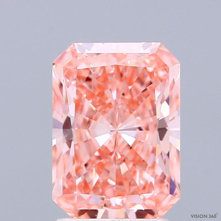 2.07 Ct. Fancy Vivid Pink Radiant Lab Grown Diamond