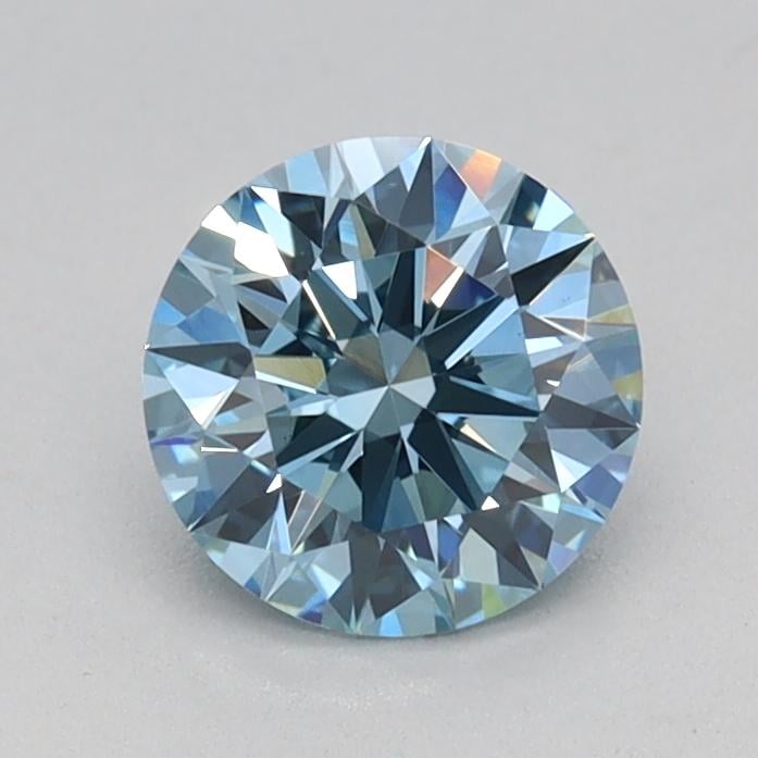 0.59 Ct. Fancy Vivid Blue Round Lab Grown Diamond