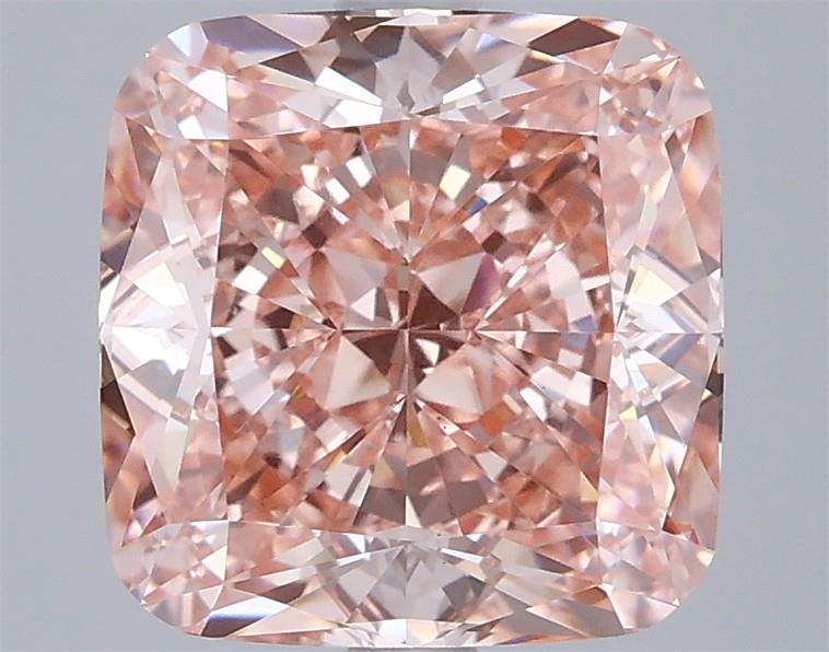 4.01 Ct. Fancy Vivid Pink Cushion Lab Grown Diamond