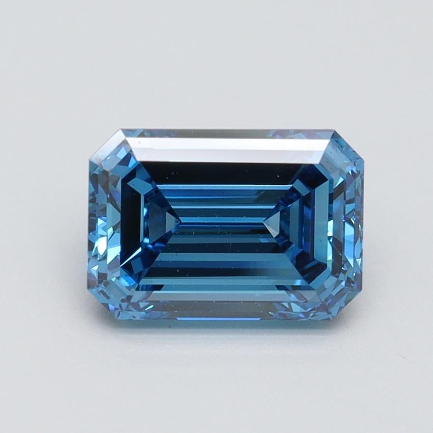 2.01 Ct. Fancy Vivid Blue Emerald Lab Grown Diamond