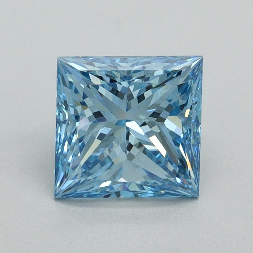 1.59 Ct. Fancy Vivid Blue Princess Lab Grown Diamond