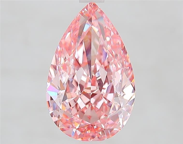 3.09 Ct. Fancy Vivid  Pink Pear Lab Grown Diamond