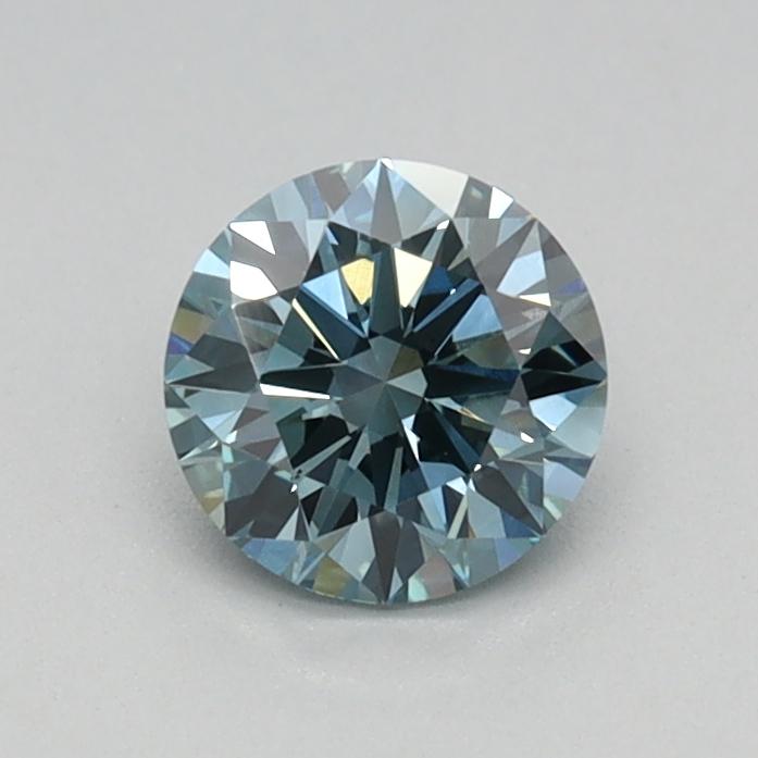 0.44 Ct. Fancy Vivid Greenish Blue Round Lab Grown Diamond