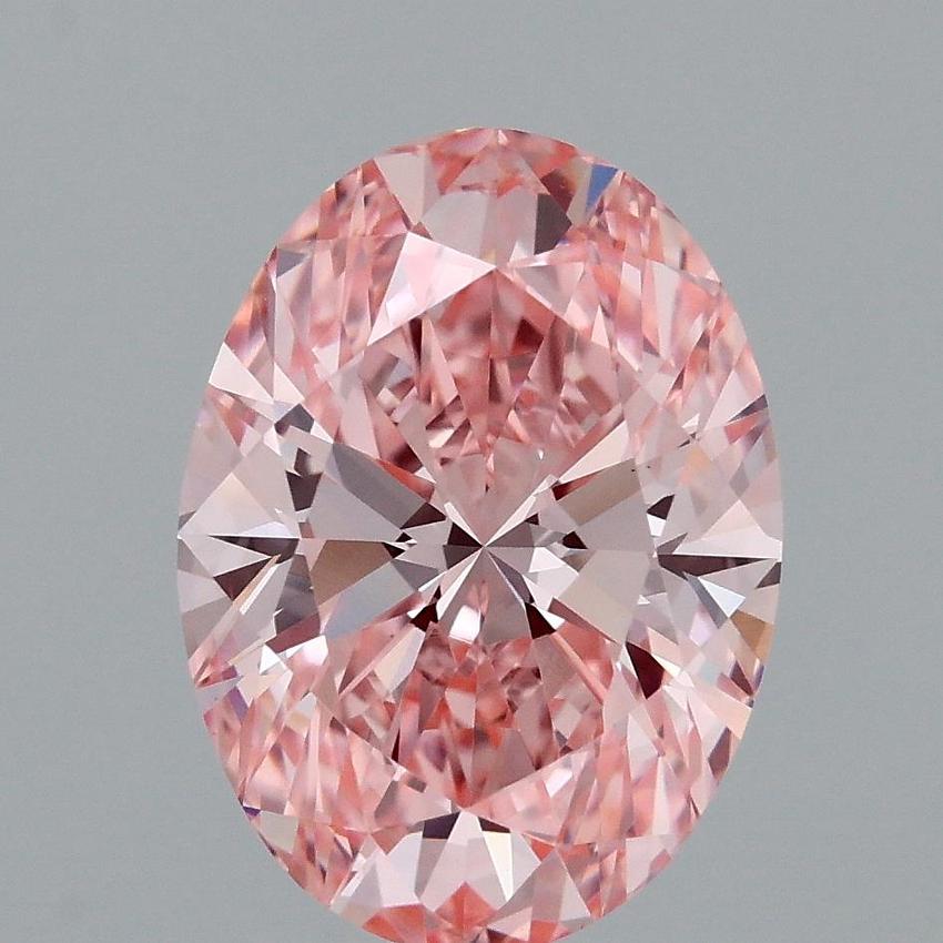 3.09 Ct. Fancy Vivid Pink Oval Lab Grown Diamond