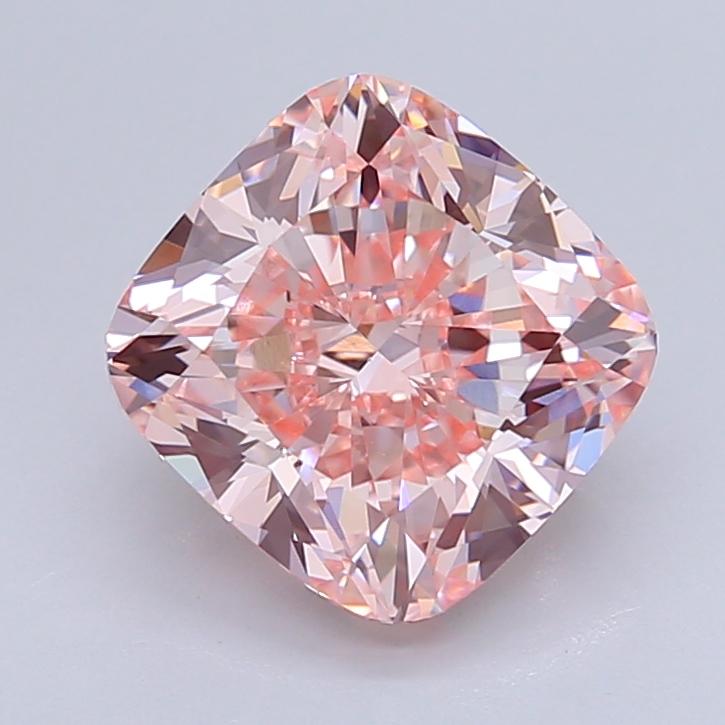 3.45 Ct. Fancy Intense  Pink Cushion Lab Grown Diamond