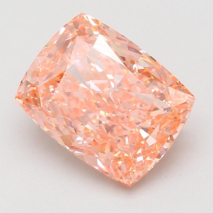 6.07 Ct. Fancy Vivid Pink Cushion Lab Grown Diamond