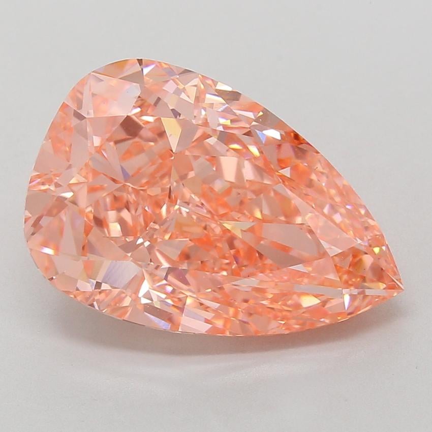 10.09 Ct. Fancy Vivid Pink Pear Lab Grown Diamond