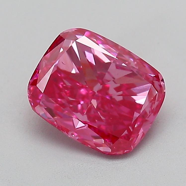 1.29 Ct. Fancy Vivid  Pink Cushion Lab Grown Diamond