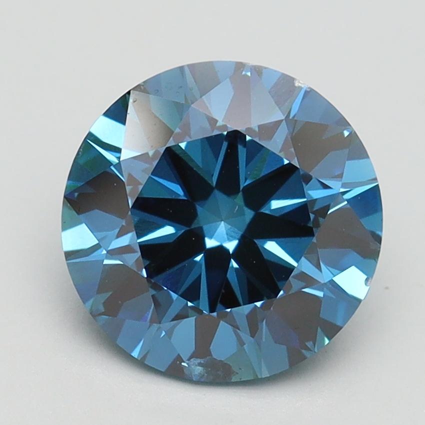 2.30 Ct. Fancy Vivid Blue Round Lab Grown Diamond