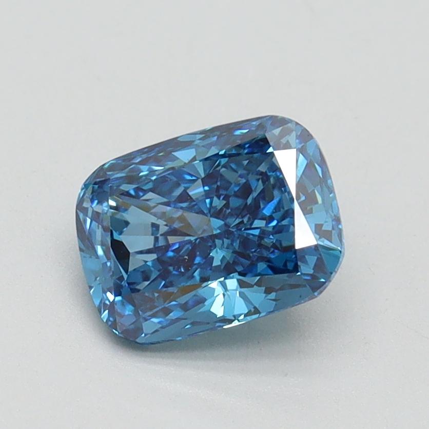 1.07 Ct. Fancy Vivid Blue Cushion Lab Grown Diamond