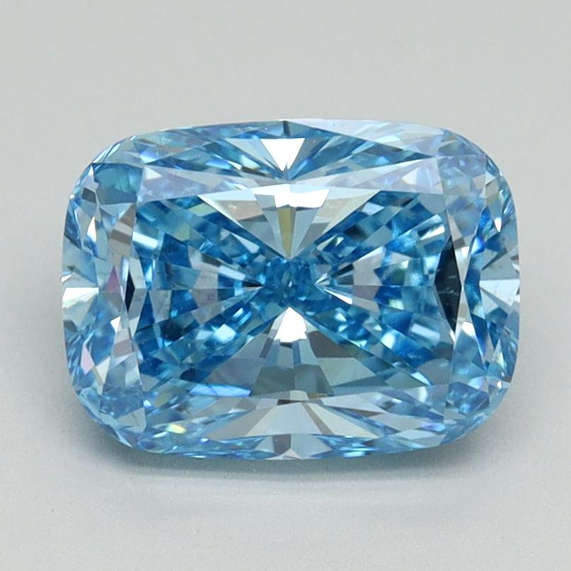 2.00 Ct. Fancy Vivid Blue Cushion Lab Grown Diamond