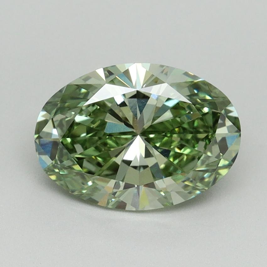 1.54 Ct. Fancy Vivid Green Oval Lab Grown Diamond