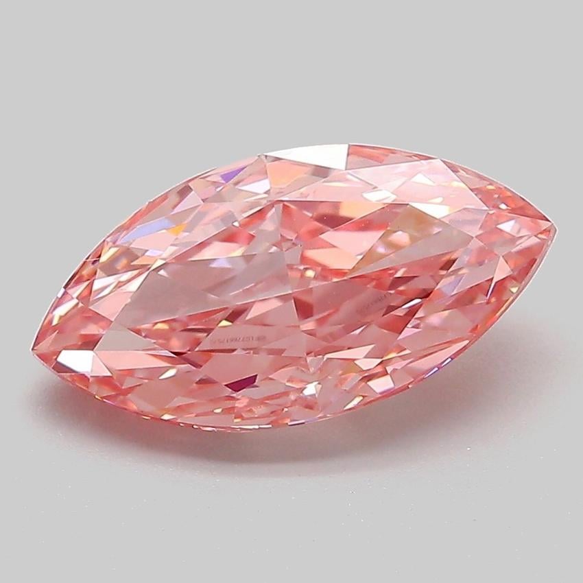 2.61 Ct. Fancy Vivid Pink Marquise Lab Grown Diamond