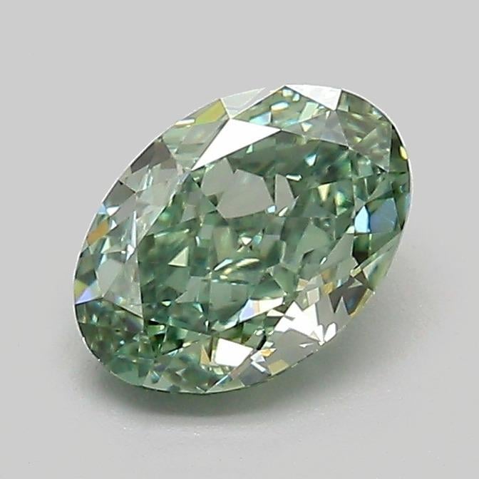 1.03 Ct. Fancy Vivid  Green Oval Lab Grown Diamond
