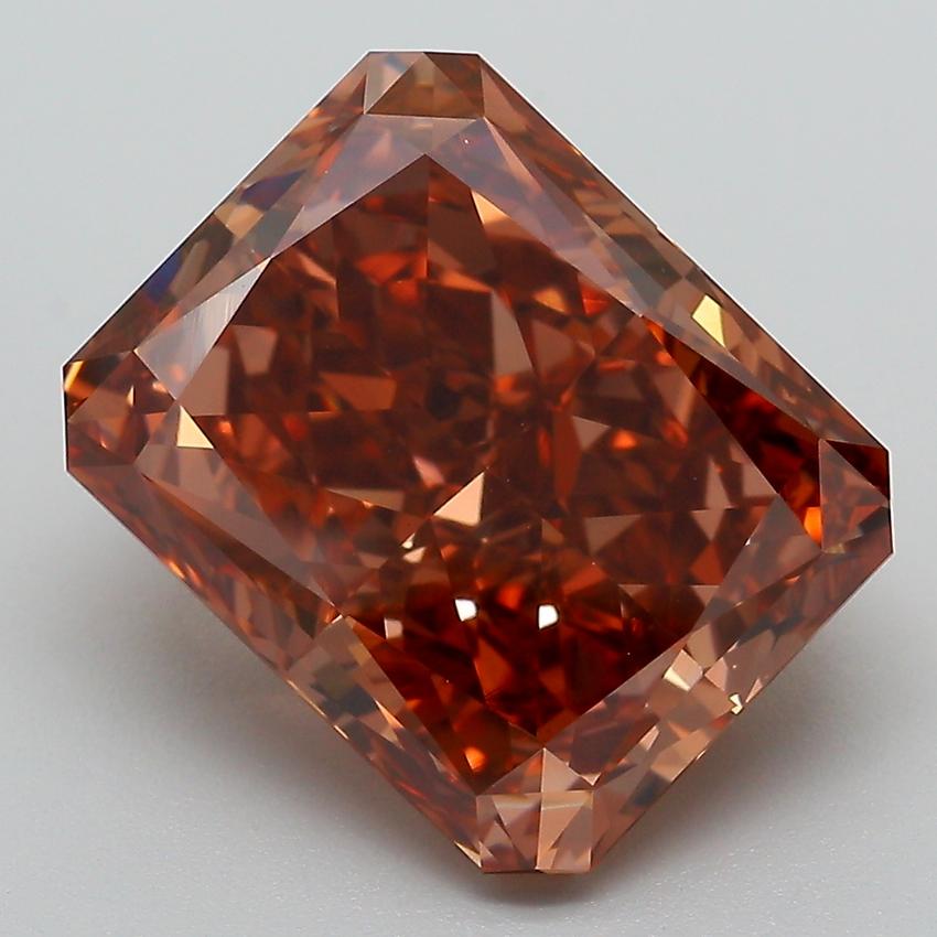 8.03 Ct. Fancy Pink Brown Radiant Lab Grown Diamond