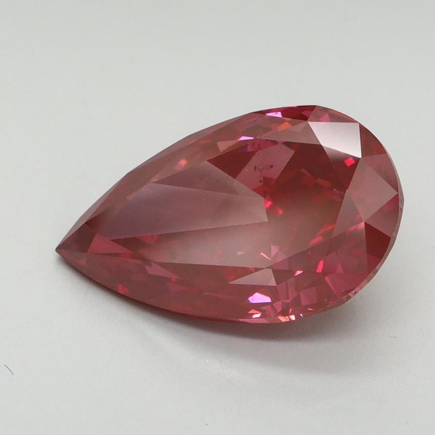 4.29 Ct. Fancy Vivid Red Pear Lab Grown Diamond